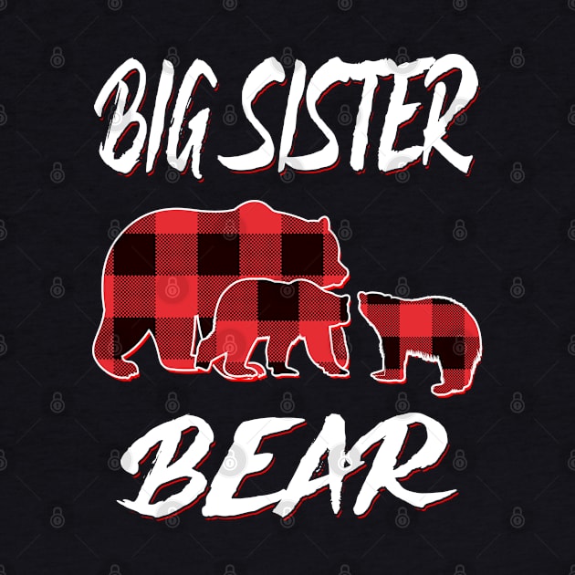 Big Sister Bear Red Plaid Christmas Pajama Matching Family Gift by intelus